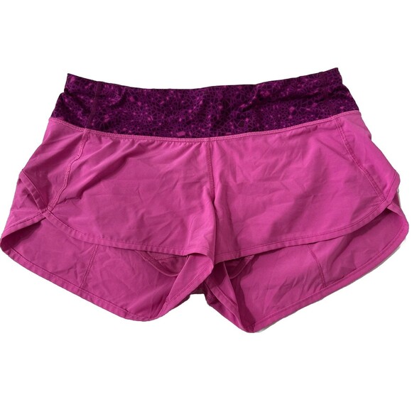 Lululemon Shorts Womens 6 Pink Speed Paradise Geo Regal Athletic Gym Workout Run - Picture 1 of 5